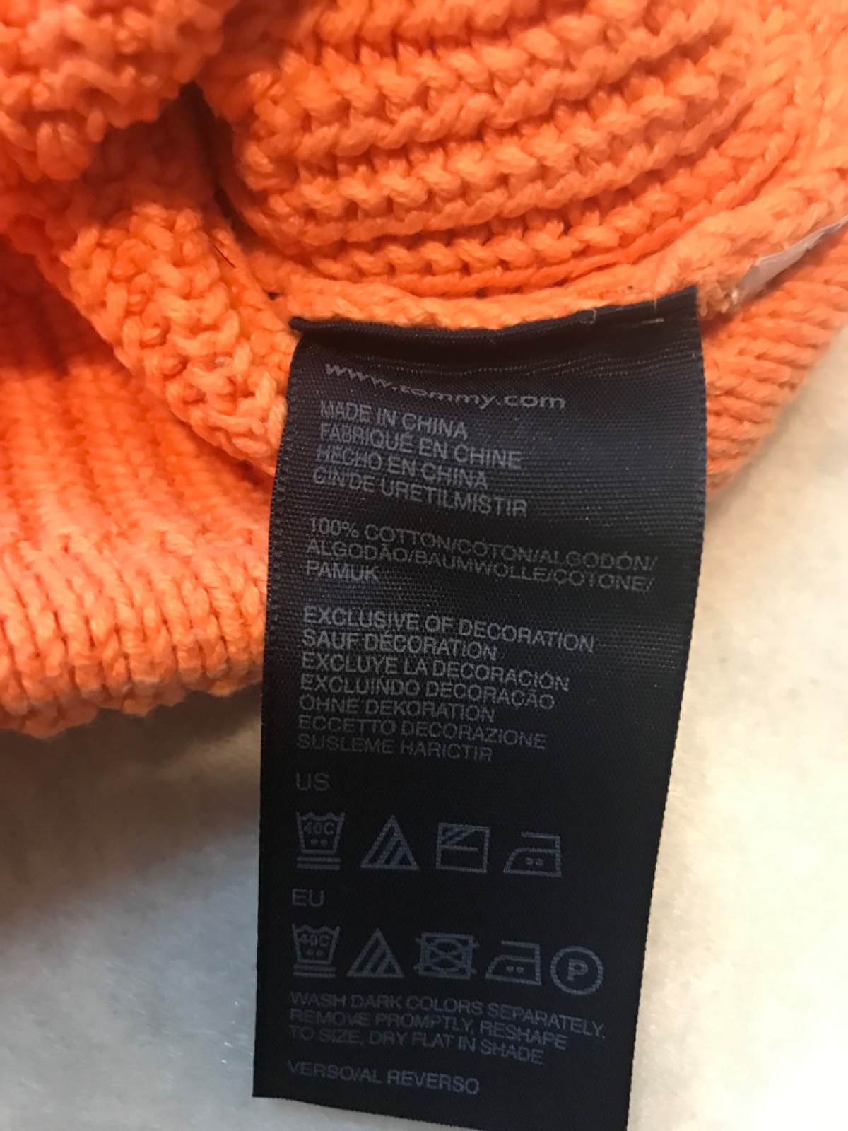 Tommy Hilfiger Coral Orange Cable Knit Sweater Women’s Medium Crewneck thumbnail 3