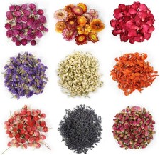 9 Bags of Dried Flowers for Elegant Soap, Candle, and Bath Creations