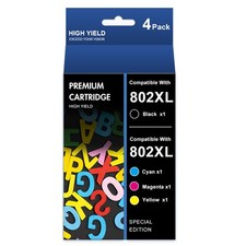 4PK 802XL Ink Cartridges For Epson WorkForce Pro WF-4720 WF-4730 WF-4740 EC-4040
