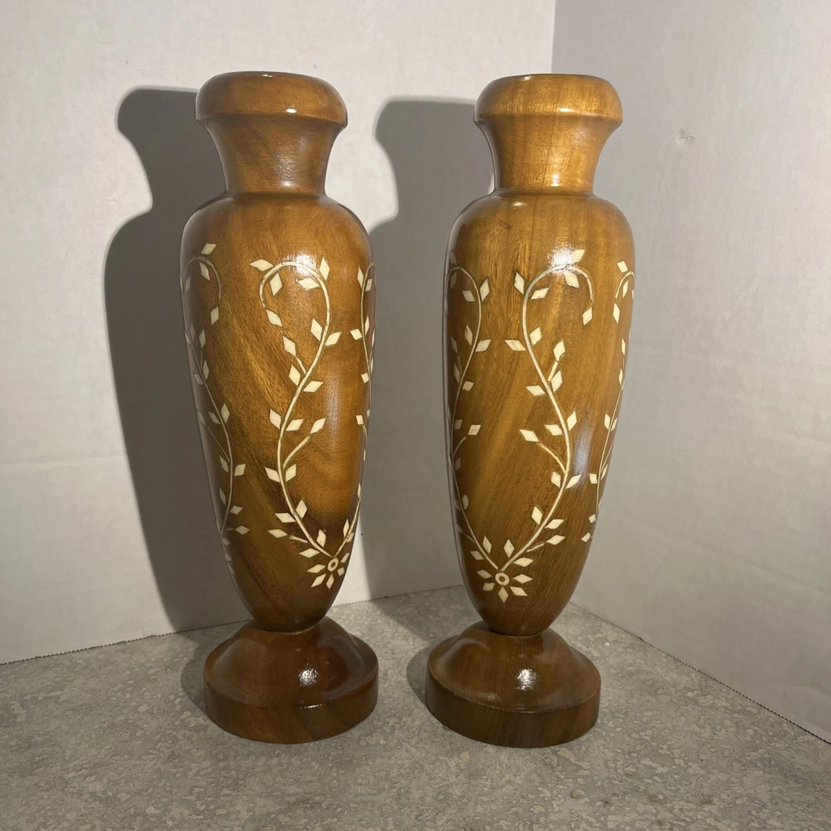 手工木制艺术花瓶花瓶| eBay