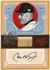 Cal Ripken Jr 2012 Panini Prime Cuts Hats Off Relic Autograph Card #1 4/8