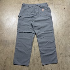 Carhartt Pants Men's 40x31 Carpenter Canvas Work Dungaree Utility B151 FAT Gray