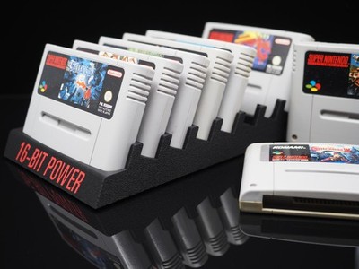 Spielehalter für 8 SNES Games - Halter für Super Nintendo Cartridges 3D Druck