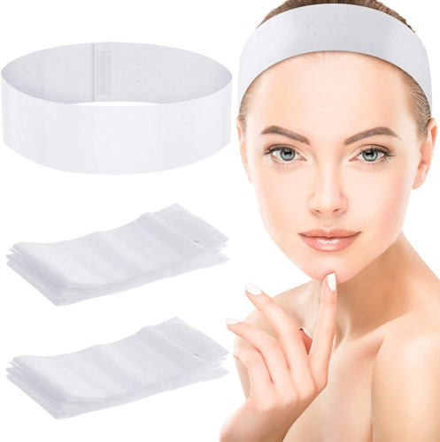 WILLBOND 50 Pieces Disposable Headbands Soft Non-Woven Spa Facial Headbands S... - Picture 1 of 7