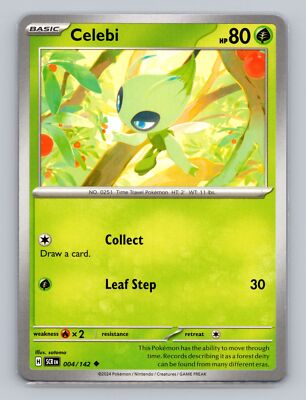 Celebi #004/142 Uncommon Stellar Crown Pokémon Scarlet & Violet | eBay