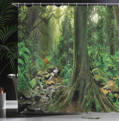 Forest Shower Curtain - Water Resistant Polyester with Stunning Woodland Print - Picture 5 of 6