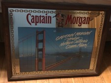 Captain Morgan ~ Spiced Rum ~ 22''x16'' ~ Wood Frame Mirror ~ BAR_PUB_TAVERN Ltd