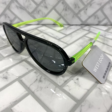 NWT West Loop Sunglasses 61904CALGRN VL FWG Black/Green Frames 100 UVA-UVB