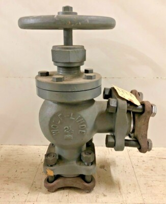 Wolf Linde 2-1/2'' 5984 Angle Globe Ammonia Valve 4 Bolt SW Flange Unions