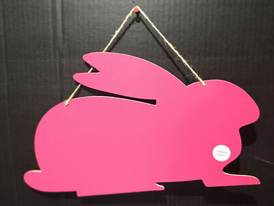Easter Celebrate It Hanging Pink Bunny Rabbit Shape Chalkboard 15  X 9  New  