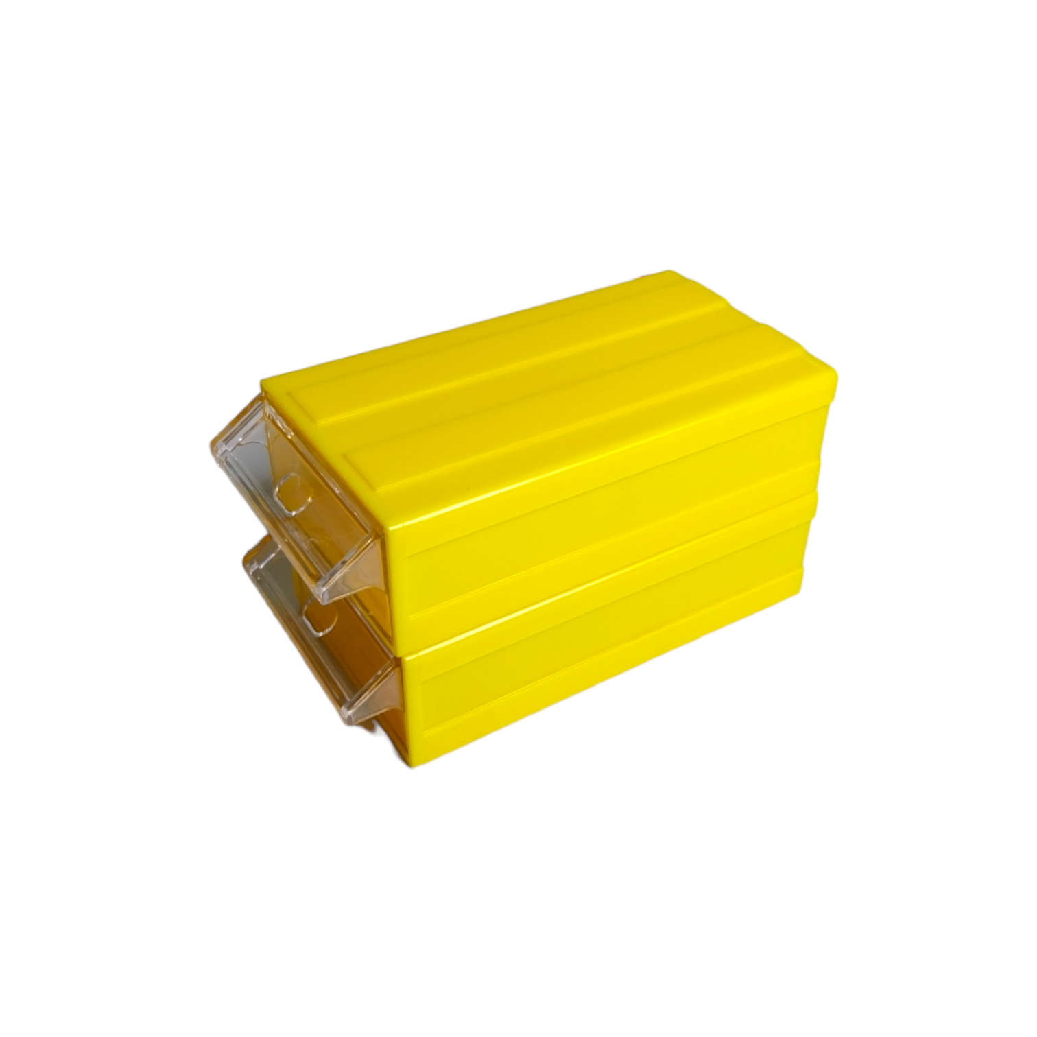 Yellow Stackable Plastic Storage Drawers 183x110x61mm with Removable Compartment
