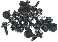FITS CHRYSLER MOPAR FENDER BODY BOLTS 1/4-20  25 pcs BLACK (9527CM)