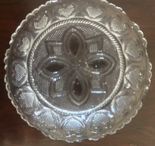 ANTIQUE SANDWICH GLASS CUP PLATES VARIOUS PATTERNS 3.5 INCHES- 8 TOTAL - Picture 9 of 10