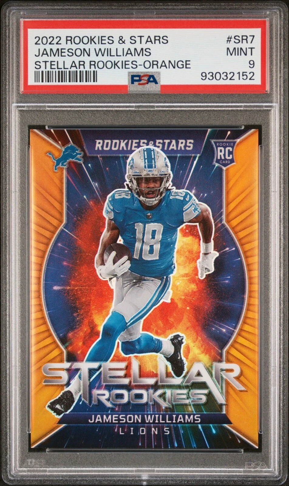 Jameson Williams Panini Rookies & Stars Stellar Rookies #SR7 Orange