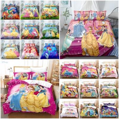 Girls Disney Princess 3D Duvet Cover+Pillowcases Single Double