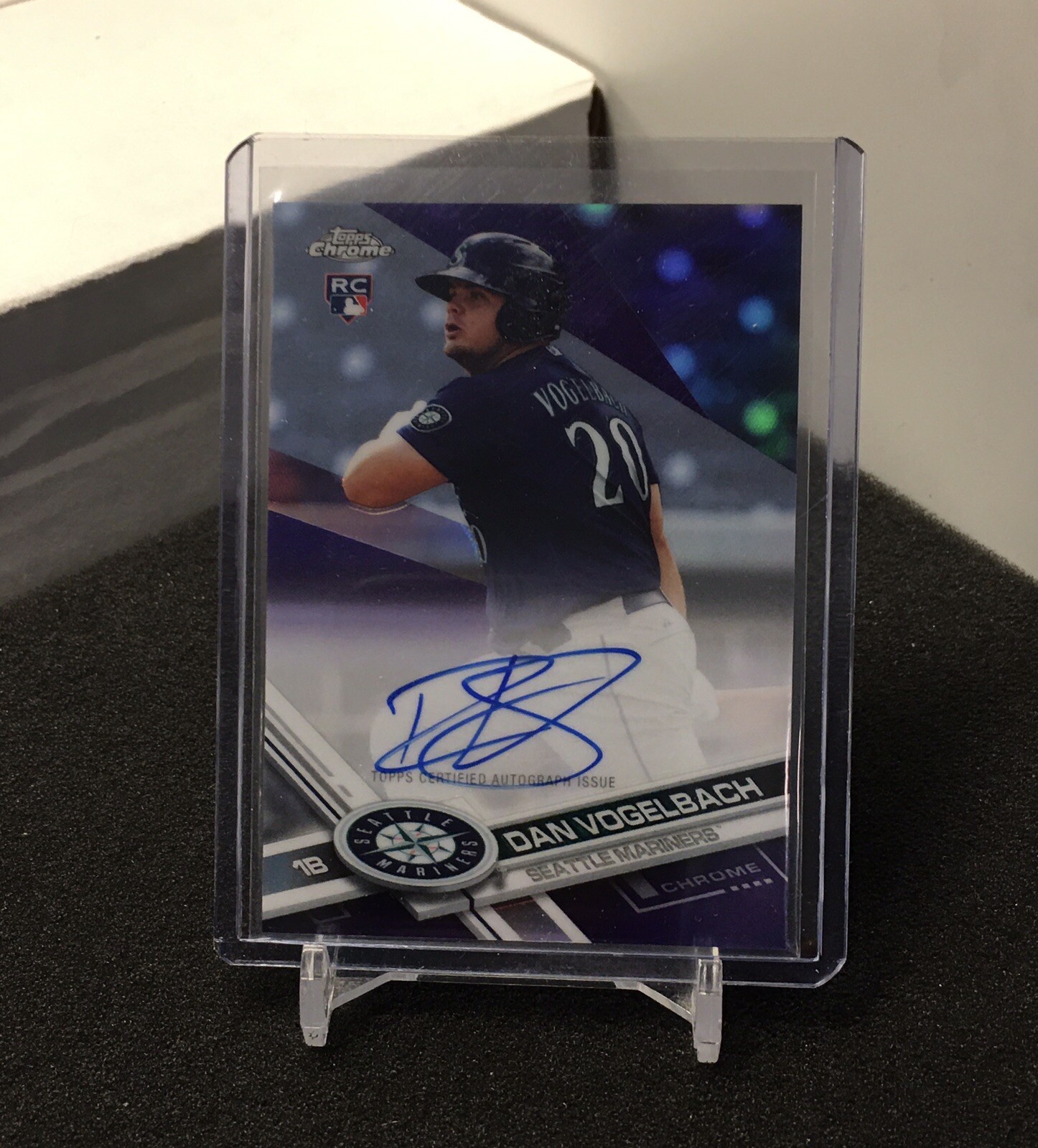 Dan Vogelbach Autograph Purple Refractor 2017 Topps Chrome card RA-DV 200/250