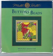 Summer Fruit Buttons Beads Spring Series Mill Hill Cross Stitch Kit