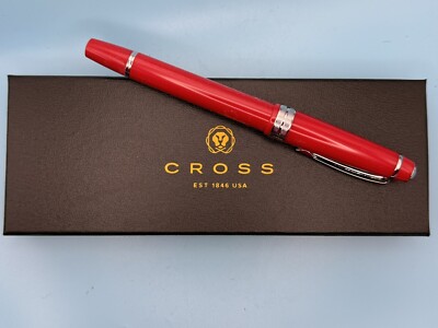 Cross Bailey Light Rolling Ball Pen Red Rouge & Chrome NEW AT0745-7