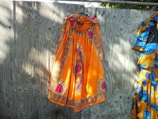 AUTHENTIC ORIGINAL AFRICAN BRAND NEW LONG ORANGE SKIRT FOR LADIES