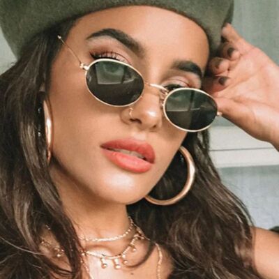 Small Round Sunglasses-Oval Style Sun Glasses Clear Mirror Retro Glasses  Fashion