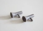 PLAYMOBIL (1316) EQUIPMENT - Lot 2 Vintage Grey Megaphones 3144 3253 3401 3215