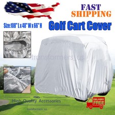 For EZGO Club Car Yamaha Silvery UV Prevent Dustproof Golf Cart Cover Waterproof