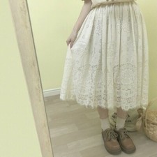 Gonna Sottogonna In Pizzo Mezza Gonna Petticoat In Rete Hollow Con Vita Elastico