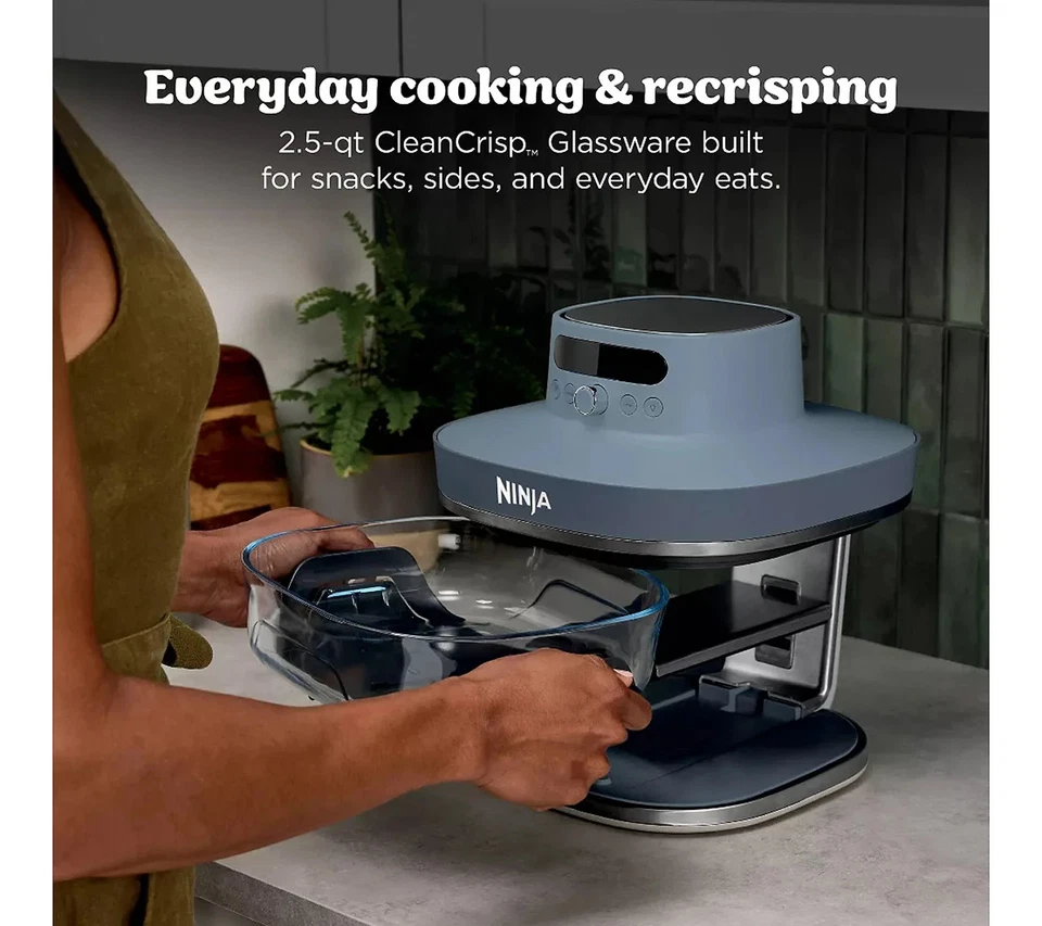 Freidora de aire de vidrio para encimera Ninja Crispi Pro 6 en 1 eliminada, azul Foto 4 de 4