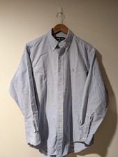 Polo Ralph Lauren Mens 16/34 Blue Yarmouth Oxford Button Down Shirt OCBD Preppy