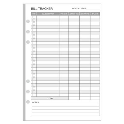 Bill Payment Tracker Refills - 100 Sheets/200 Pages, Bill Pay Checklist Refil...