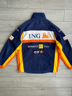 Renault F1 Formula 1 Team ING ELF Fleece Jacket Vintage Blue Men