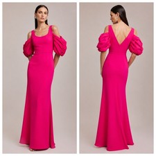 Alexander McQueen Pink Puff Sleeve Gown IT 38 Made in Italy