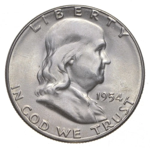 Choice Unc 1954 S Franklin Half Dollar Gem BU From Original Roll *9671