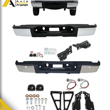 Rear Bumper Assembly Chrome Fit For 2007-2013 Chevy Silverado GMC Sierra 1500