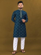 Men Kurta Set Pakistani Kurta Pyjama Indian Suits Sherwani Wedding Party Groom