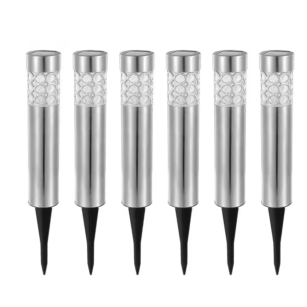 6 Pack Solar Lights 10 LED Decorative Stake Lights Waterproof Pathway Landscape