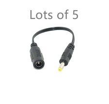 5X 4.0mm x 1.7mm Male Plug to 5.5mm x 2.1mm female socket DC Power Adapter cable