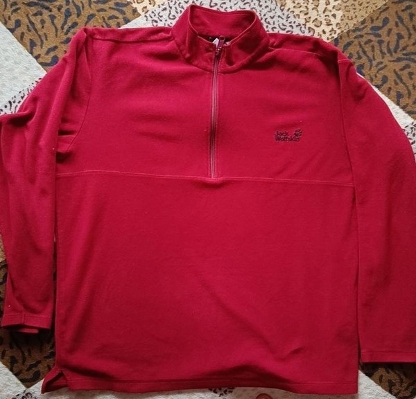 Men Jack Wolfskin Fleece Burgundy 42 / XL / 50