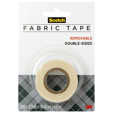 Scotch Removable Fabric Tape, 3/4 in X 180 In, 1/Pack, Removable and Double Side