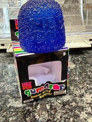 A Nee Doh Gumdrop Super Solid Squish Needoh Gum Drop RARE Blue