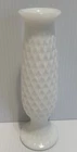 Vintage E. O. Brody 921 Diamond Lattice Style White Milk Glass Bud Vase