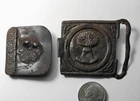 2 Civil War Relic brass sash buckles with retaining  lip $24.00 + $5.00 shipping