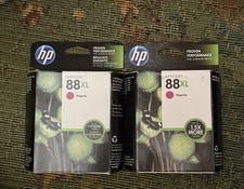 2 Genuine HP 88XL Magenta Ink Cartridges C9392AN Expired 2015 Sealed OEM