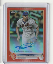 2022 Topps Chrome Taijuan Walker Veteran Autographs Orange Refractor #/25 CVA-TW