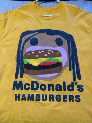 Travis Scott McDonalds Burger Mouth Cactus Jack CPFM Yellow Gold T-shirt Large