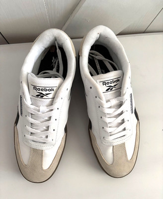 Reebok Forte Womens  Shoes White with Beige Suede Casual Sneaker SZ 9