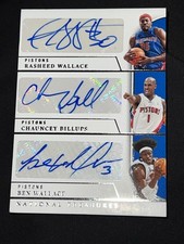 2023-24 National Treasures Chauncey Billups Ben /Rasheed Wallace Triple Auto /25