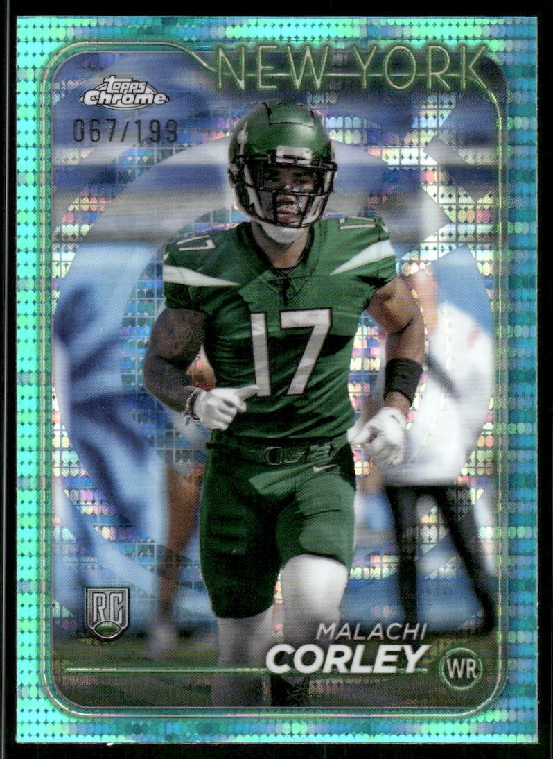 2024 Topps Chrome #224 Malachi Corley Aqua Sonar Refractor #/199