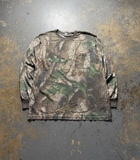 Vintage 90  s Ranger Realtree Camo Essential Long Sleeve Pocket Tee Shirt-Size L