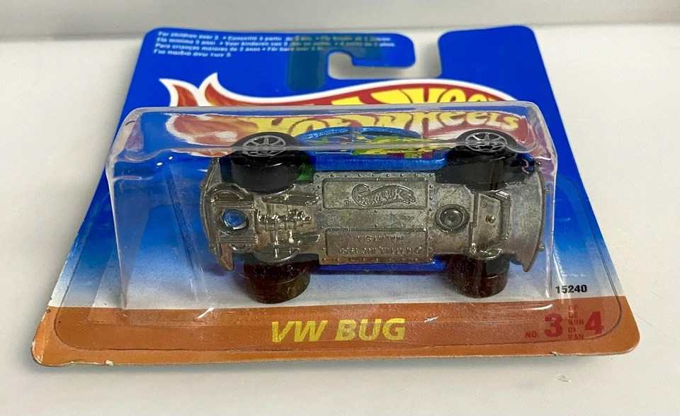 1:64 HOT WHEELS VW BUG MOD BOD 3/4 1996 MALAYSIA METAL/METAL HTF MINT ON CARD - Image 3 of 4